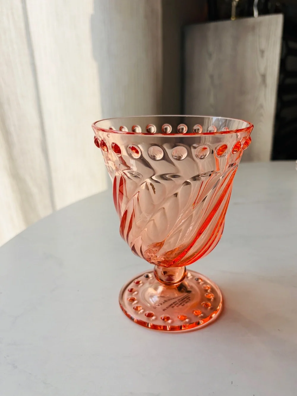 NEW Anthropologie Esther Acrylic Goblets, Set of 4, Peach